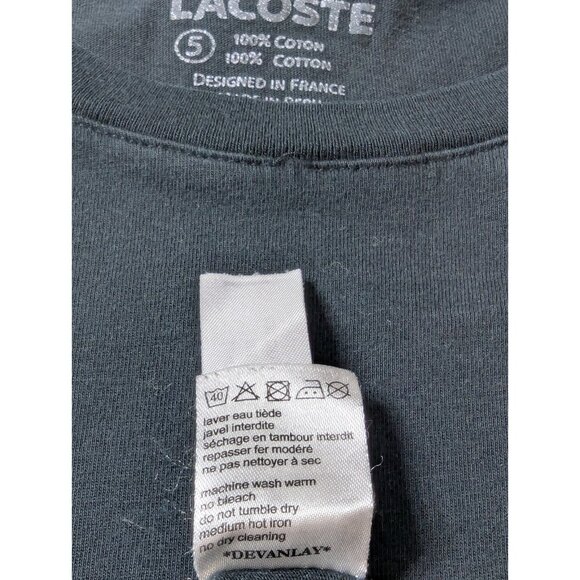 Lacoste Mens Size Small T-Shirt Black Large Croc & Logo - Picture 5 of 8